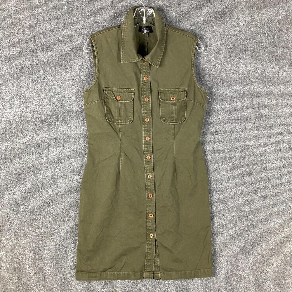 Europa Dress Women's 12 Button Up Sleeveless Green 100% Cotton Adults‎